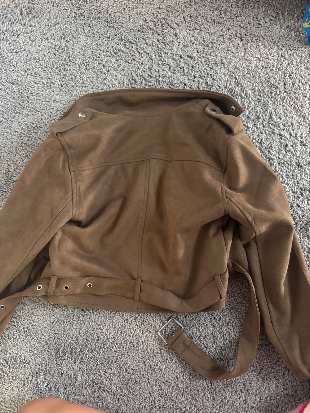 Forever 21 Brown Suede Moto Jacket with Belt - Picture 2 of 2